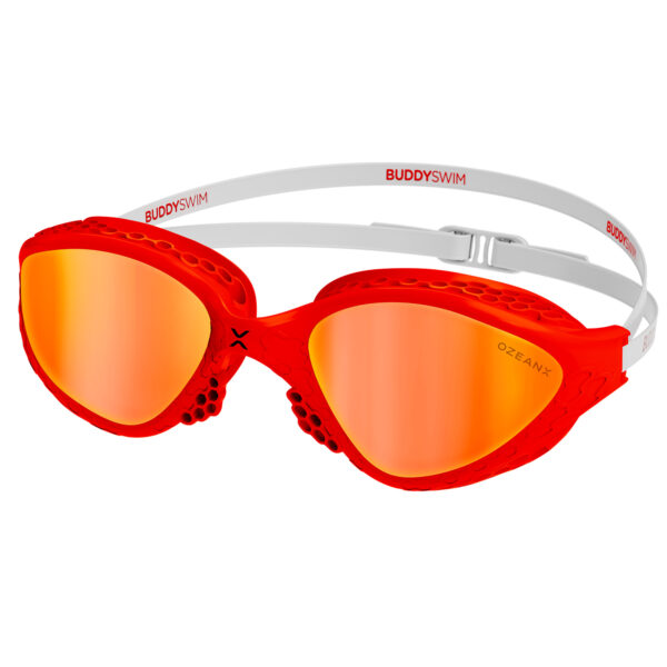 Buddyswim Goggles OzeanX Red-White/Orange Mirror