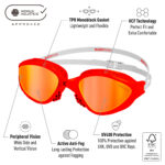 Buddyswim Goggles OzeanX Red-White/Orange Mirror - Image 3
