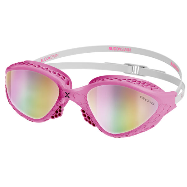 Buddyswim Goggles OzeanX Pink-White/Iridium Mirror