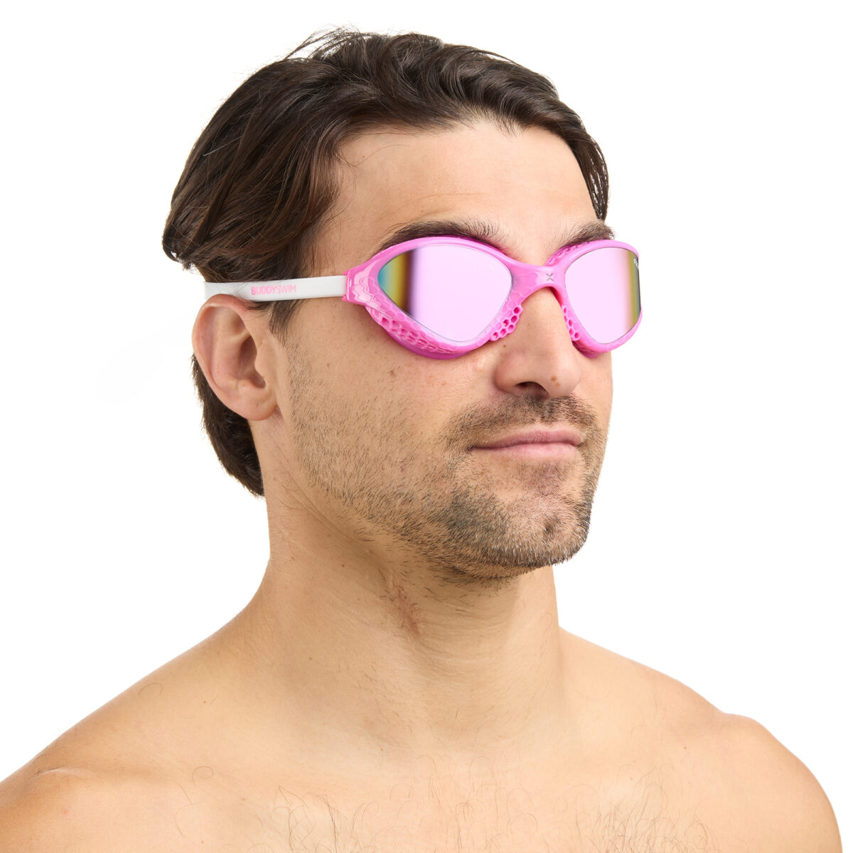 Buddyswim Goggles OzeanX Pink-White/Iridium Mirror - Image 5