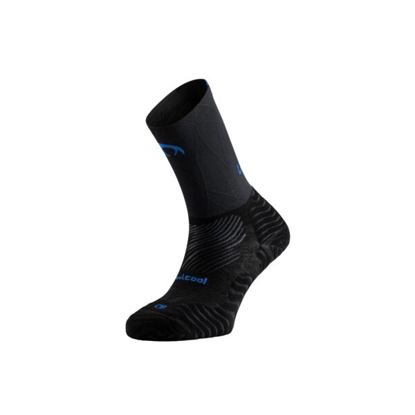 Lurbel Street pro five compression : Συμπιεστική Κάλτσα για απαιτητικές προπονήσεις και αγώνες στην Ασφαλτο (Μαύρο- Μπλε)